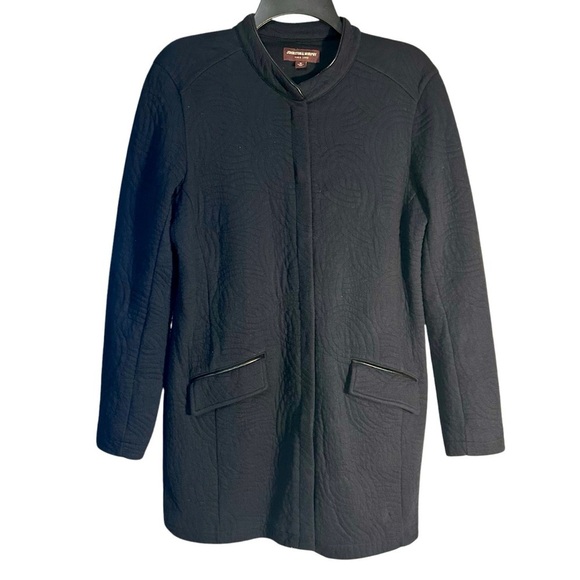 Johnston & Murphy Jackets & Blazers - Johnston and Murphy Quilted Black Full Snap Front Mock Neck Jacket Womens Medium